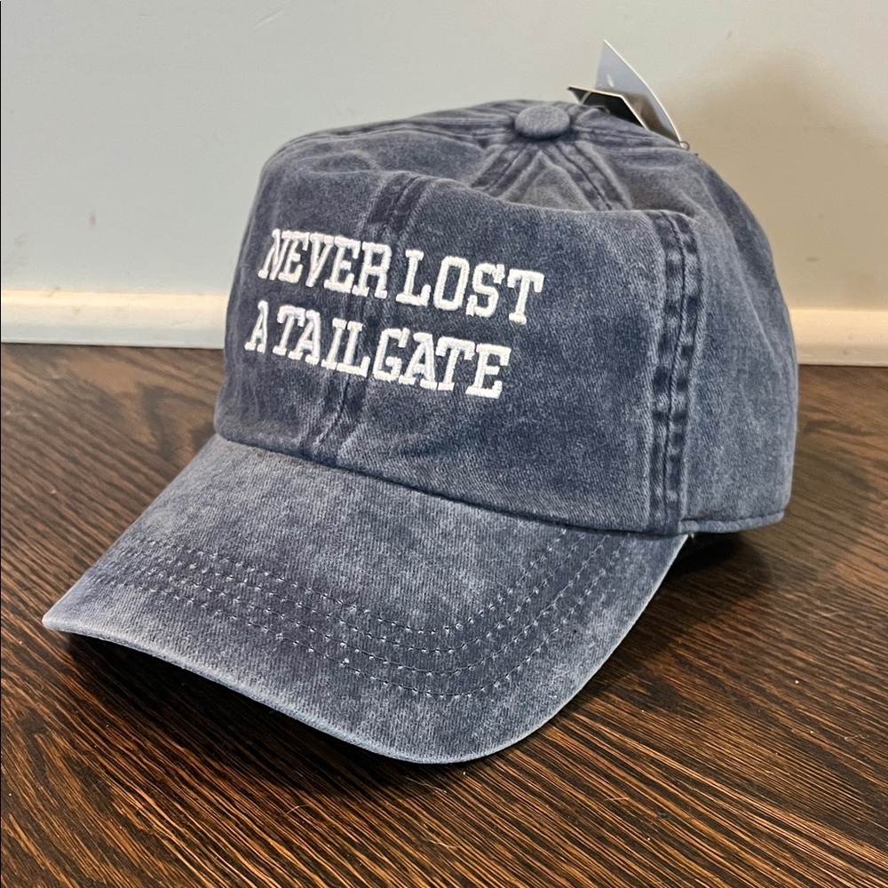 NEW David and Young Denim Blue Cap NEVER LOST A TAILGATE adjustable football